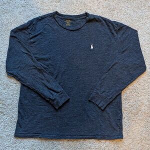Polo Ralph Lauren Long Sleeve T-Shirt Mens Medium Charcoal Gray Slub Cotton Pony